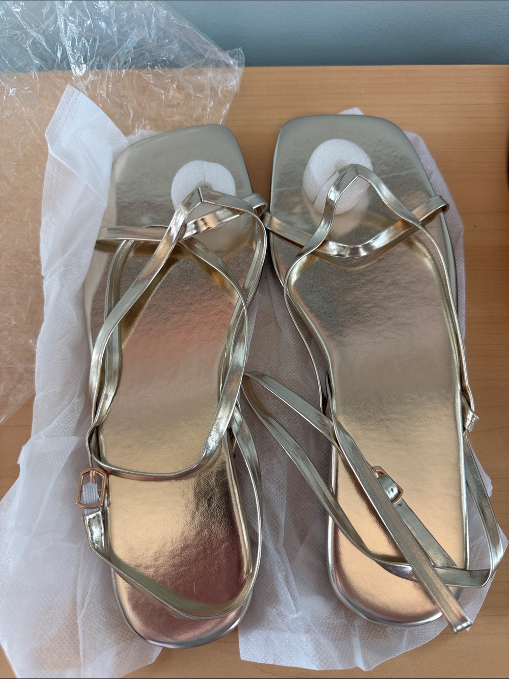 Gold Ankle-Strap Women’s Sandals - Picture 5 of 6